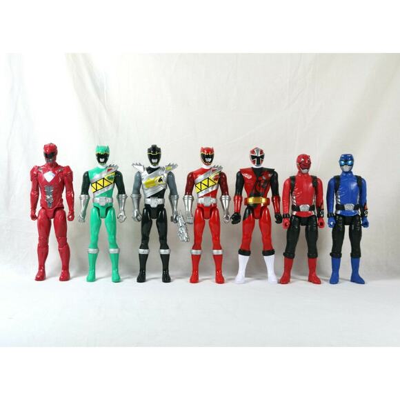 Bandai Mighty Morphin Power Rangers 8” inch - Lot of 7 Action Figures Red Toys - Picture 1 of 3